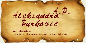 Aleksandra Purković vizit kartica